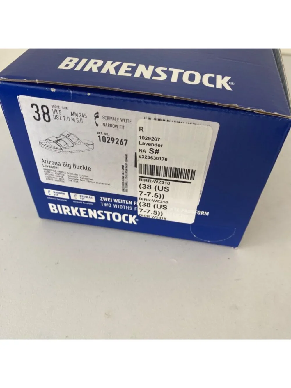 New Birkenstock *narrow* Arizona Big Buckle Sandals Slides Shoes Lavender - Picture 8 of 9